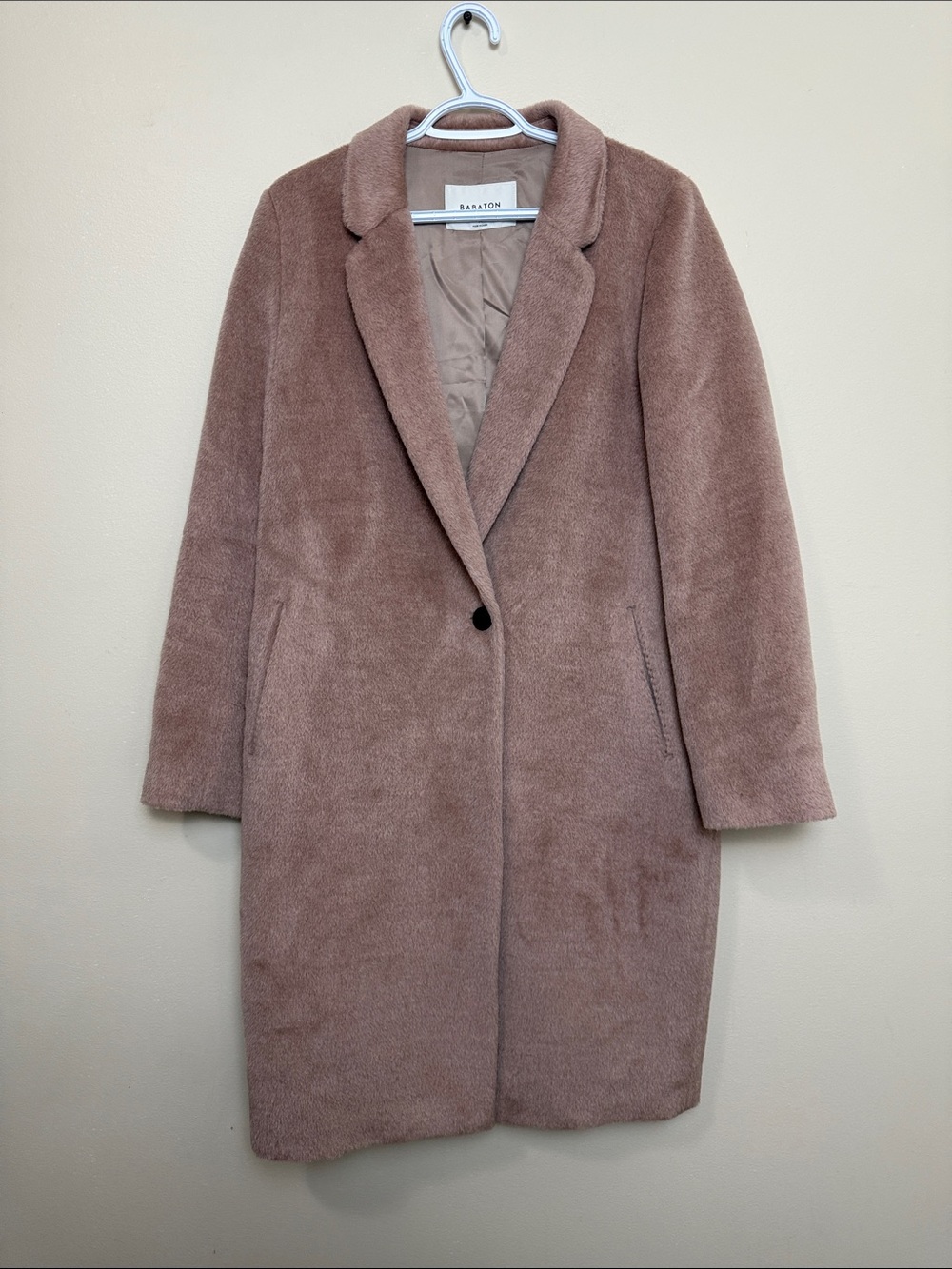 Babaton Stedman Coat dusty rose Virgin wool and Alpaca size M